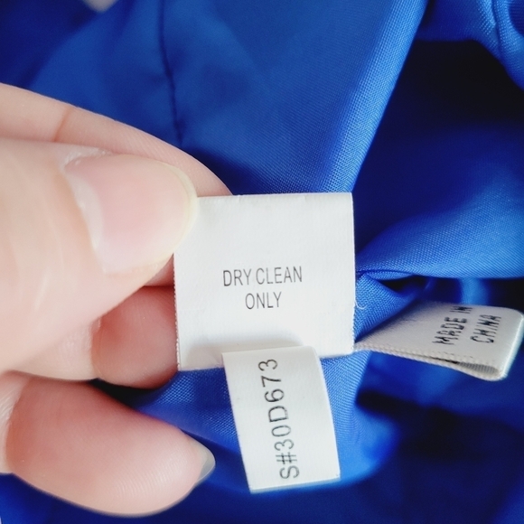 Kay Unger New York Royal Blue Embellished Collar Silk Dress - Picture 9 of 12